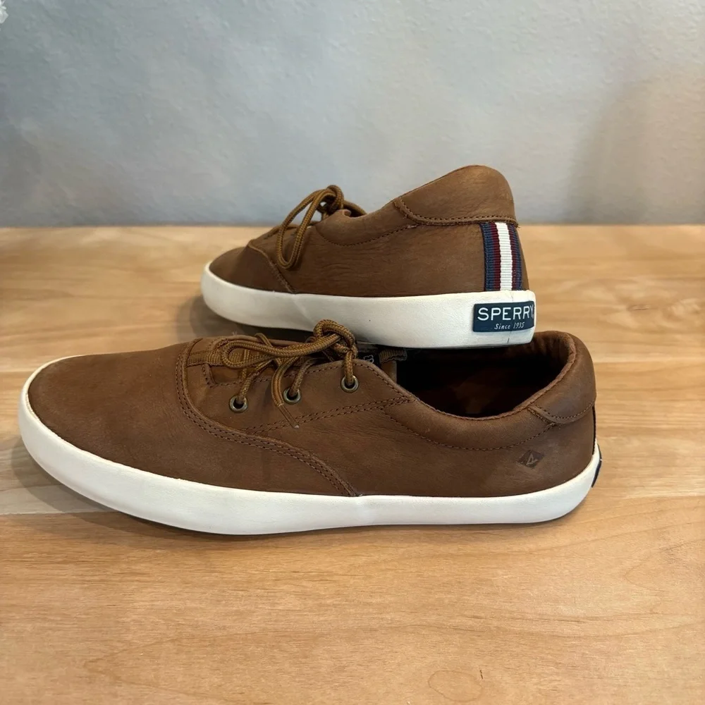 Youth Unisex 7 Sperry Spinnaker Washable Boat Nautical Leather Brown Shoes